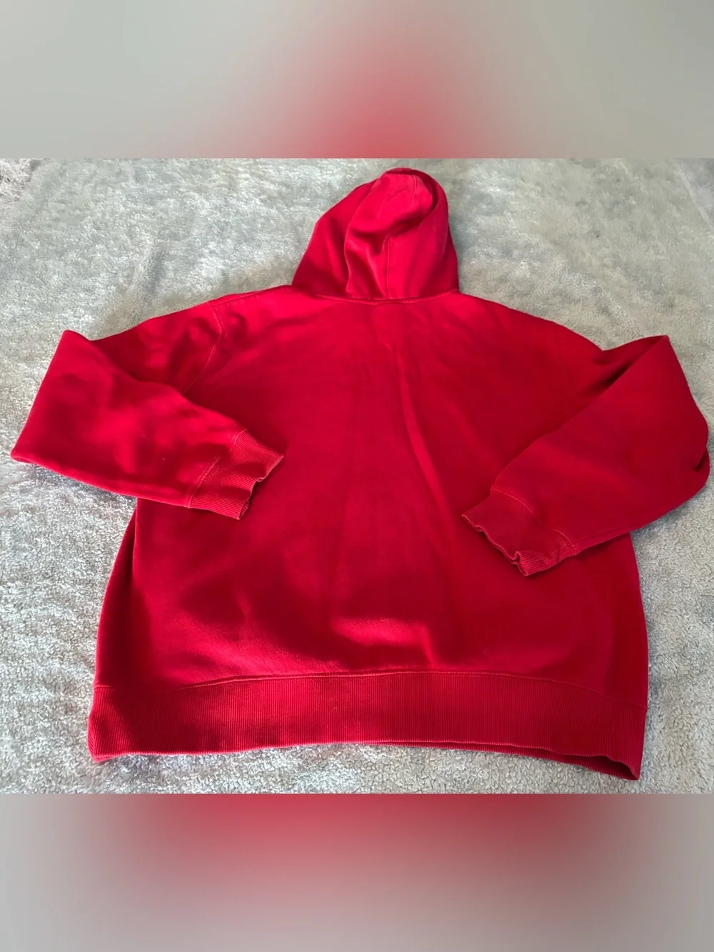 Men's H&M Red Hooded Pockets Sweatshirt - Classic Pullover Hoodie Size Small